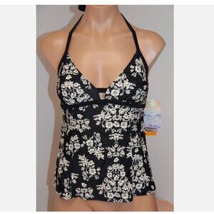 NWT Coco Rave Swimsuit Bikini Tankini Top Sz S 32 B/C cup Jet black